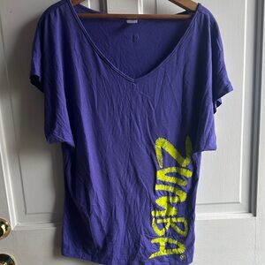 Zumba Fitness Purple Tee with Yellow Accents